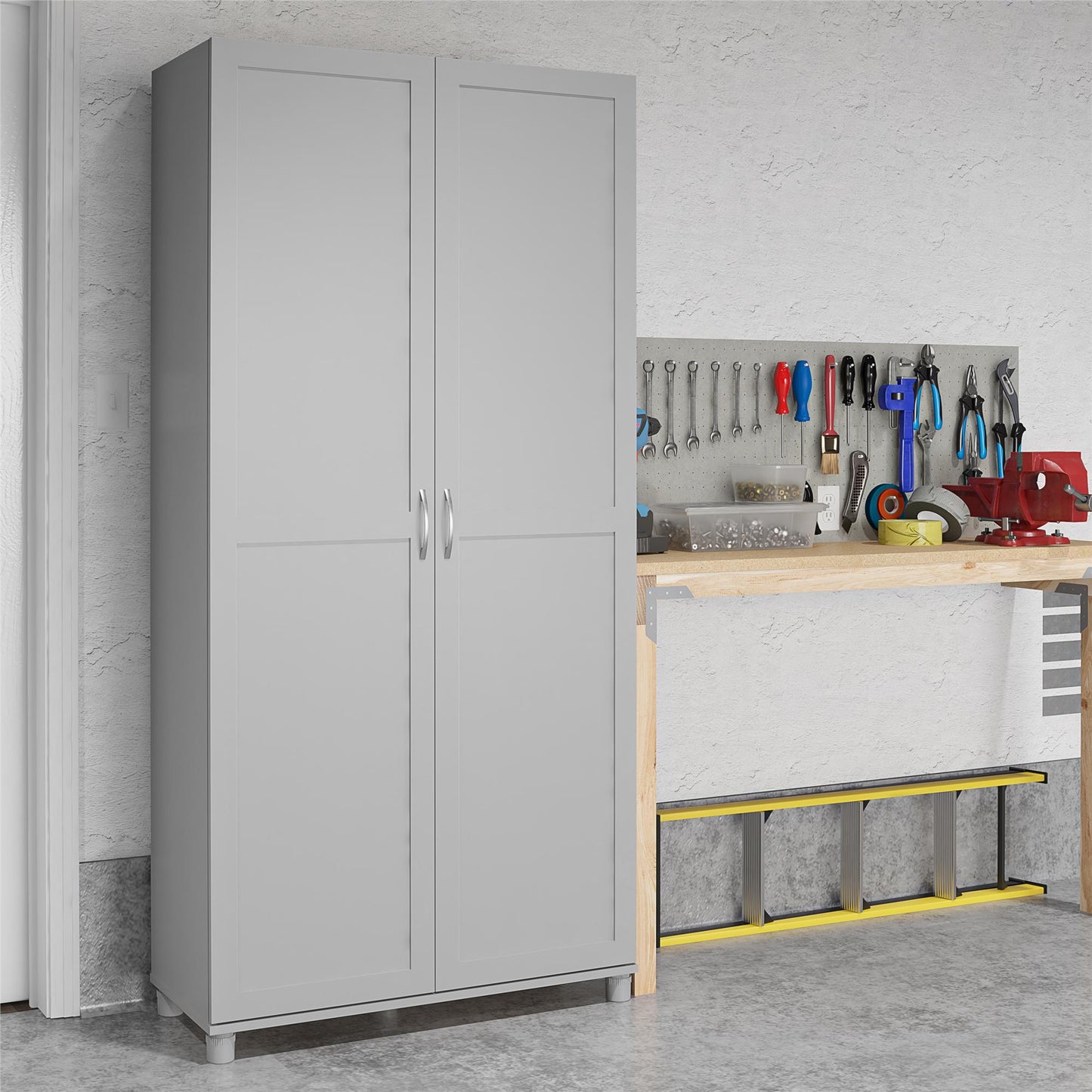 Lory Framed 36In Utility Cabinet - Dove Gray
