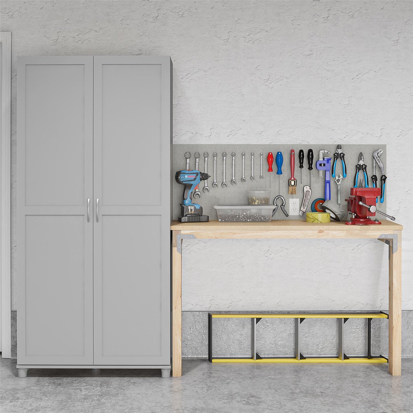 Lory Framed 36In Utility Cabinet - Dove Gray