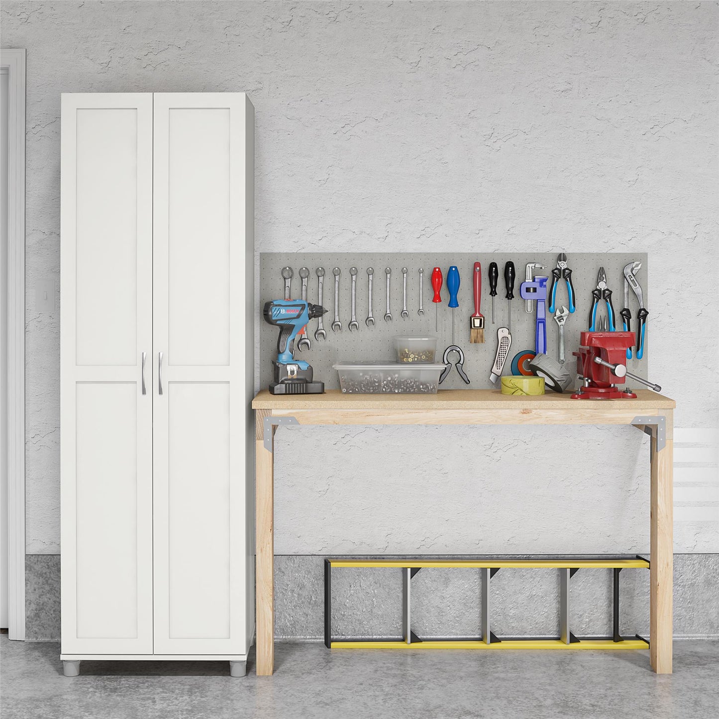 Lory Framed 24In Utility Cabinet - White