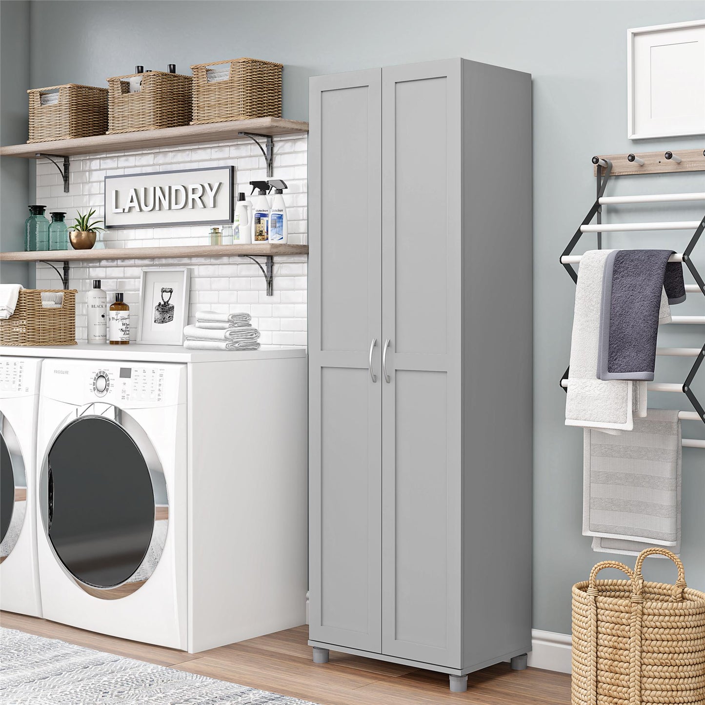 Basin Framed 24" Utility Cabinet - Dove Gray