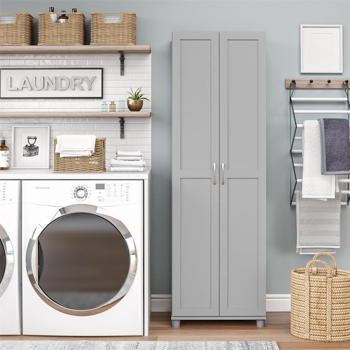 Basin Framed 24" Utility Cabinet - Dove Gray