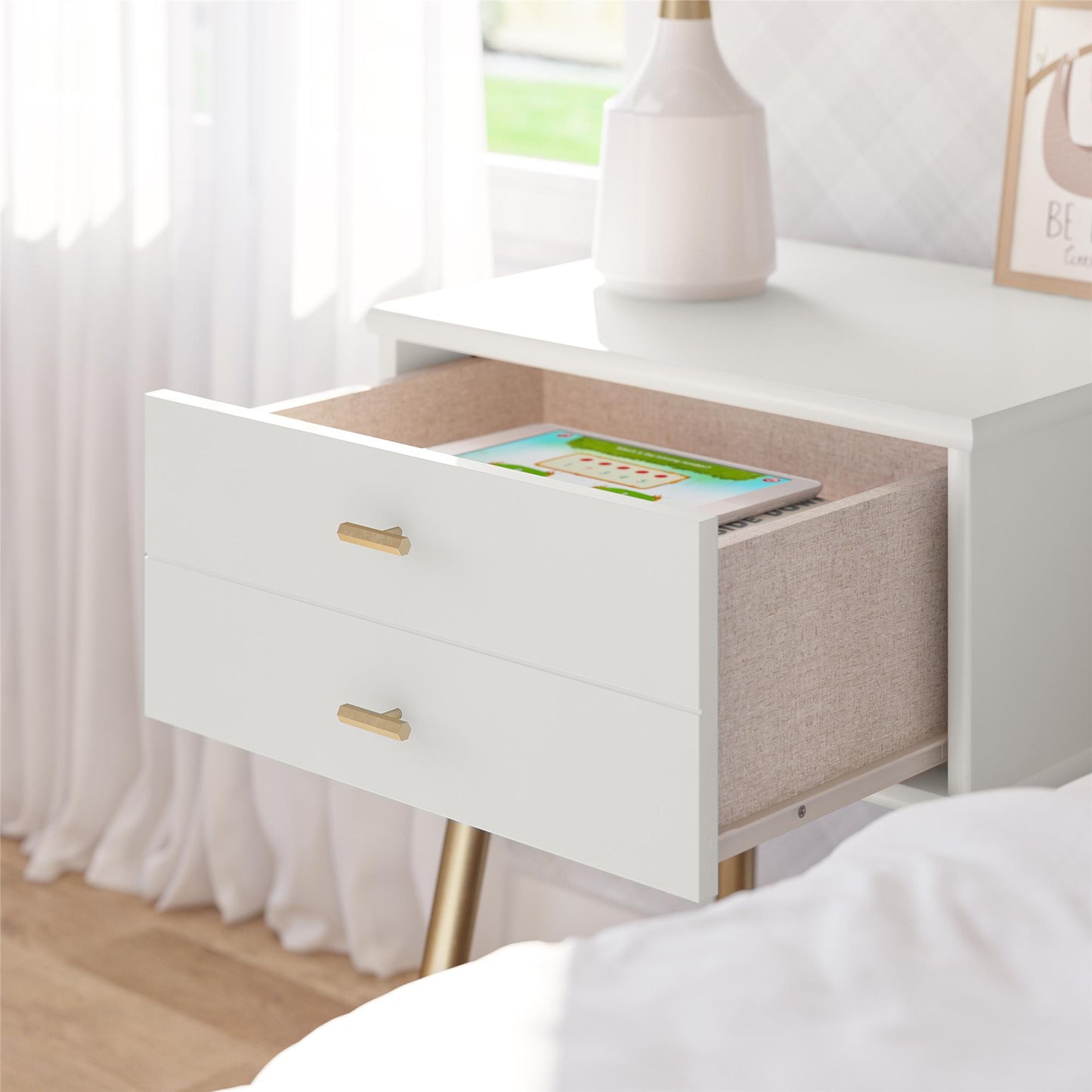 Little Seeds Valentina 1 Drawer Nightstand - White