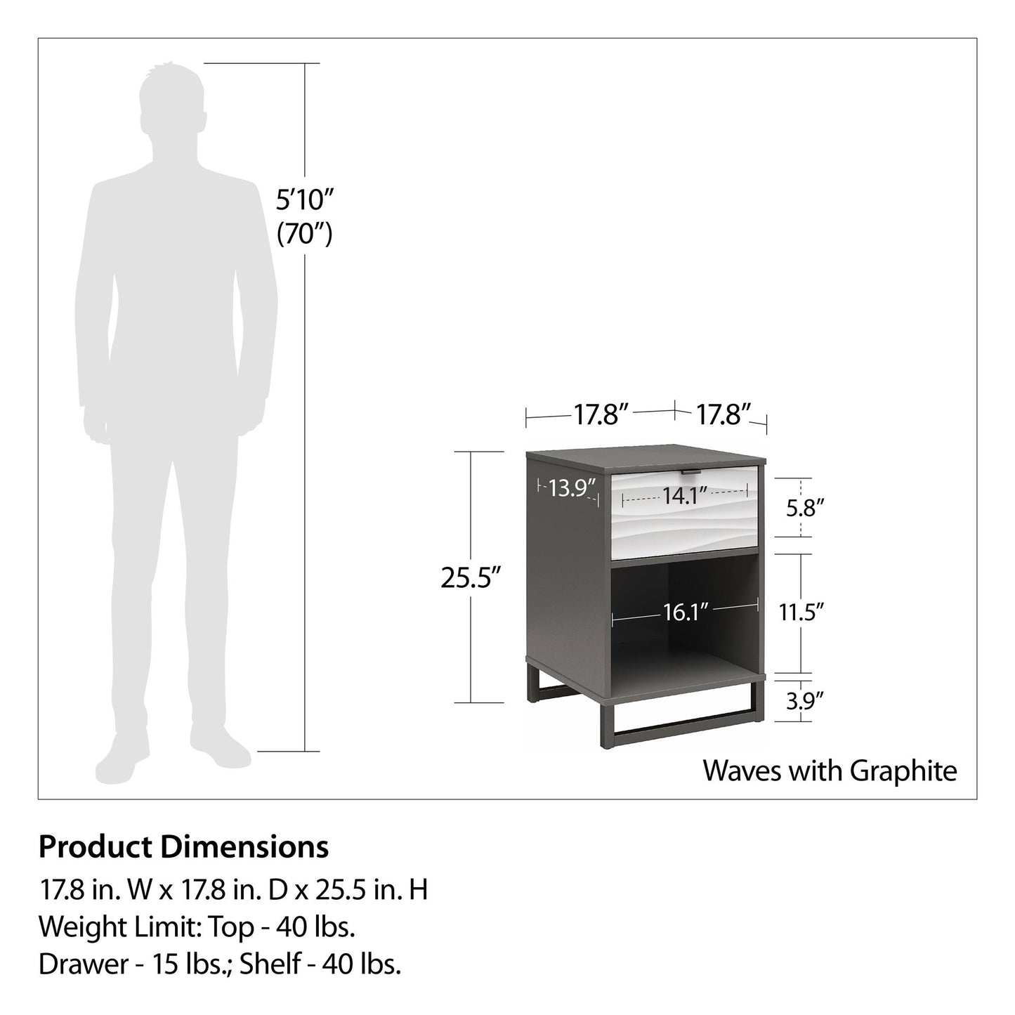 Monterey Nightstand - Graphite