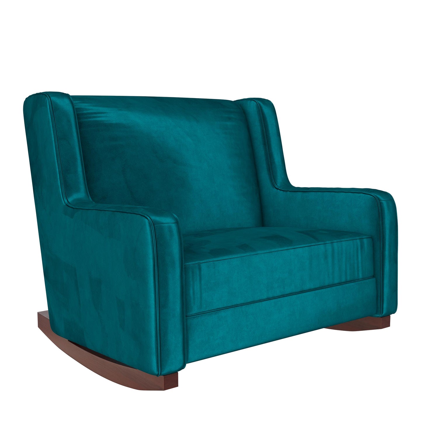 Baby Relax Hadley Upholstered Double Rocker Chair, Green Velvet - Green