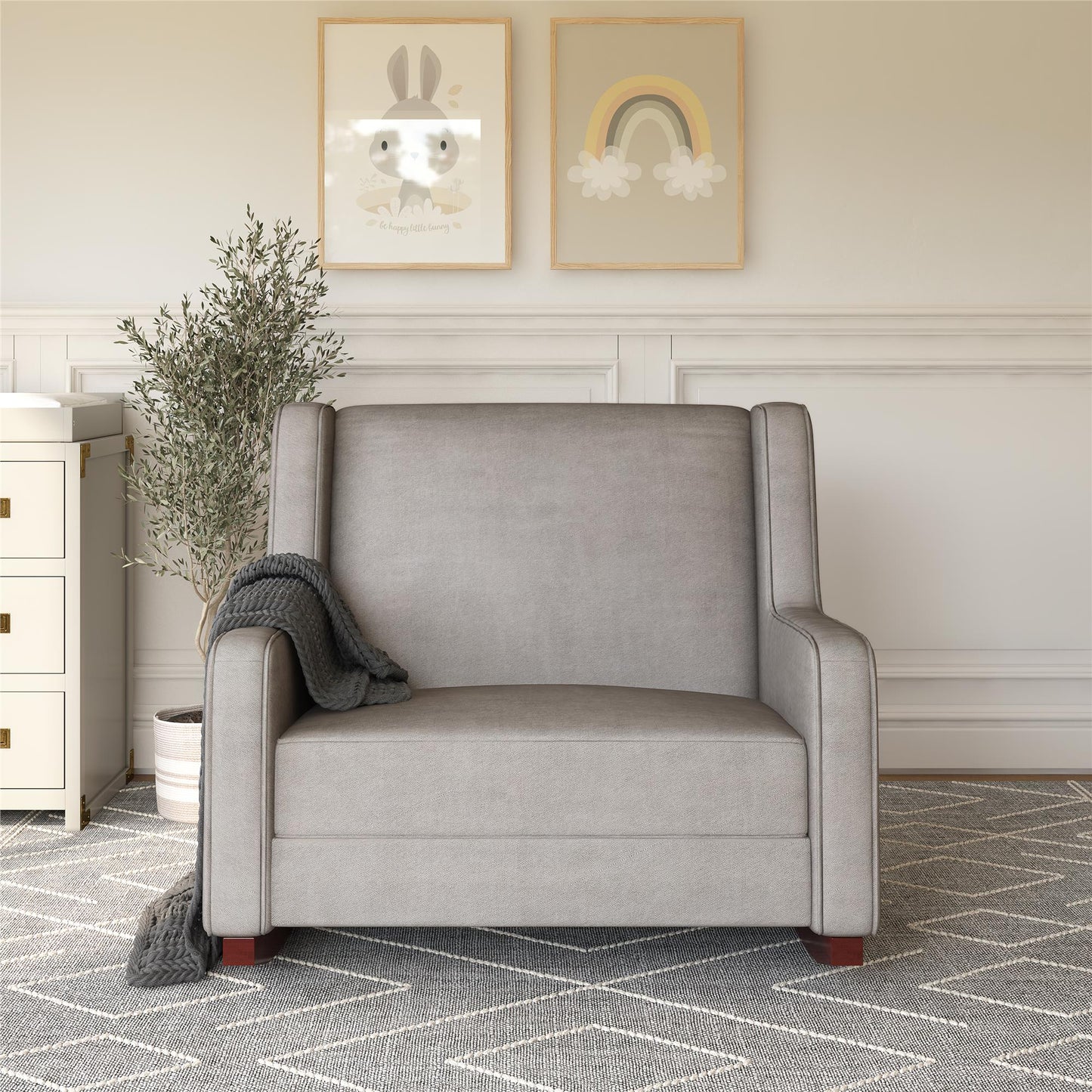 Hadley Double Rocker Chair Extra Wide for Complete Comfort - Taupe