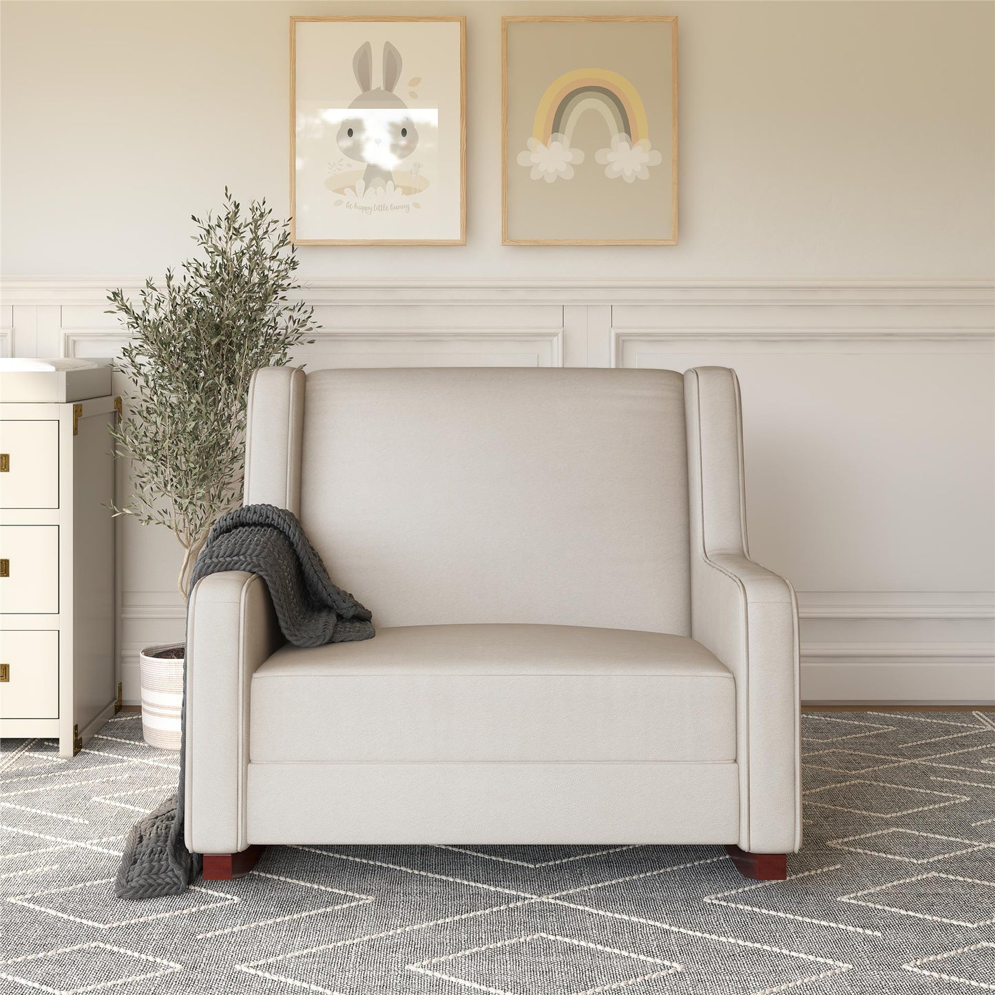 Hadley Double Rocker Chair Extra Wide for Complete Comfort - Beige