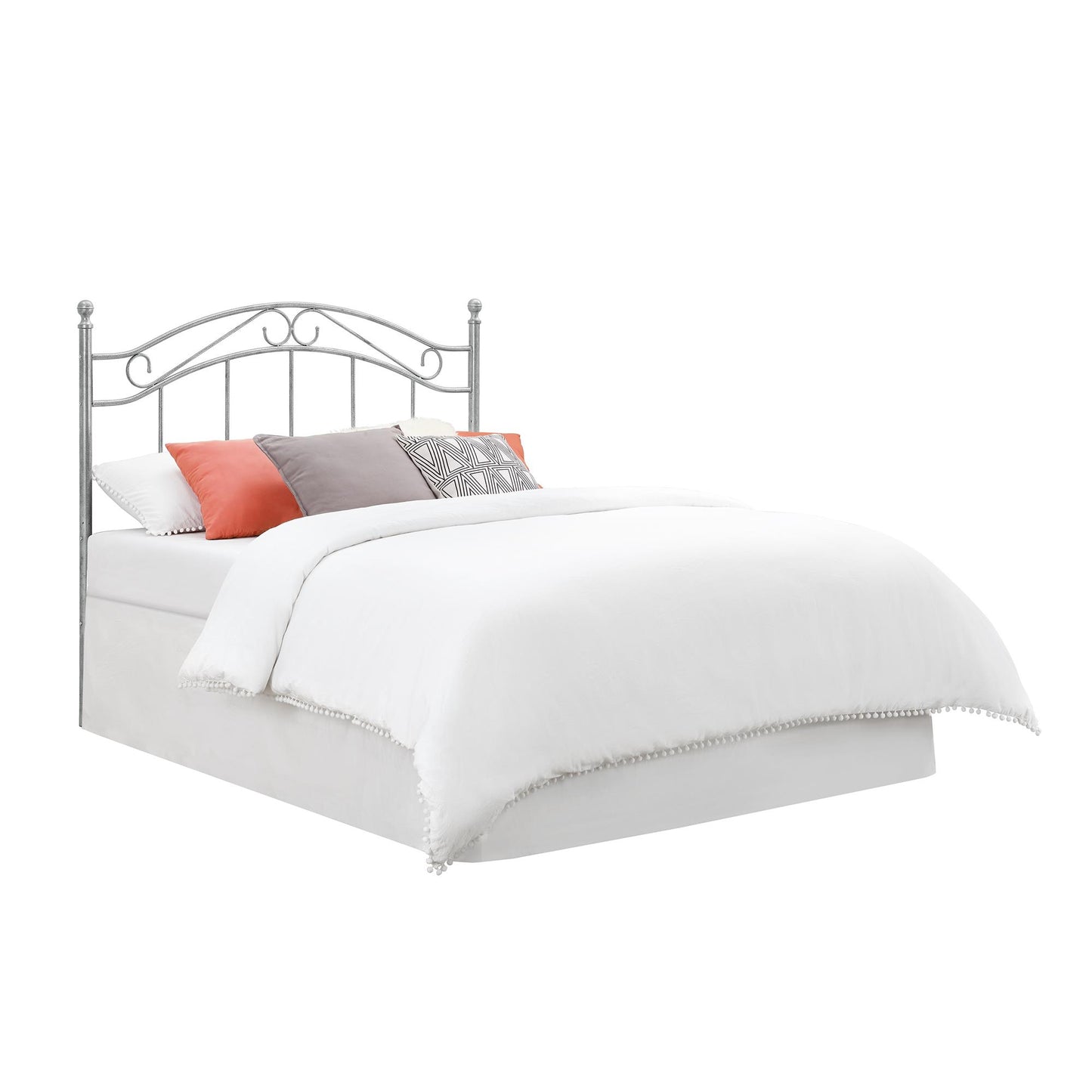 Mainstays Metal Headboard, Full and Queen Size Frame, Pewter - Pewter