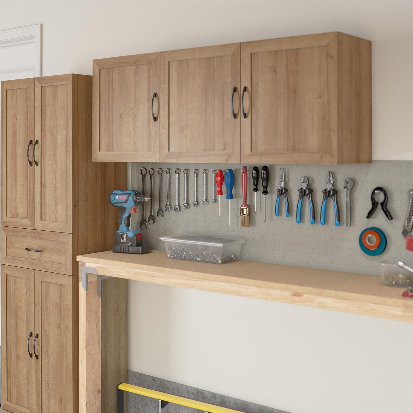 Basin Framed 54" Wall Cabinet - Natural