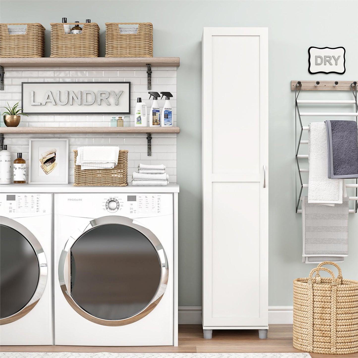 Lory Framed 16In Utility Cabinet - White