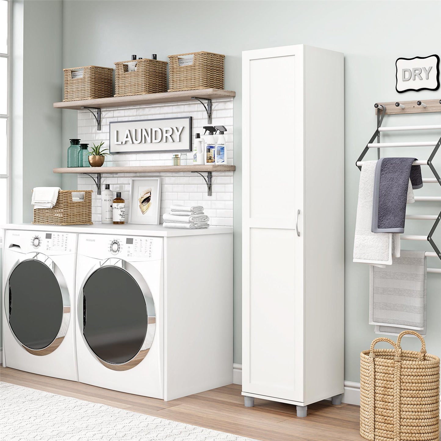 Lory Framed 16In Utility Cabinet - White