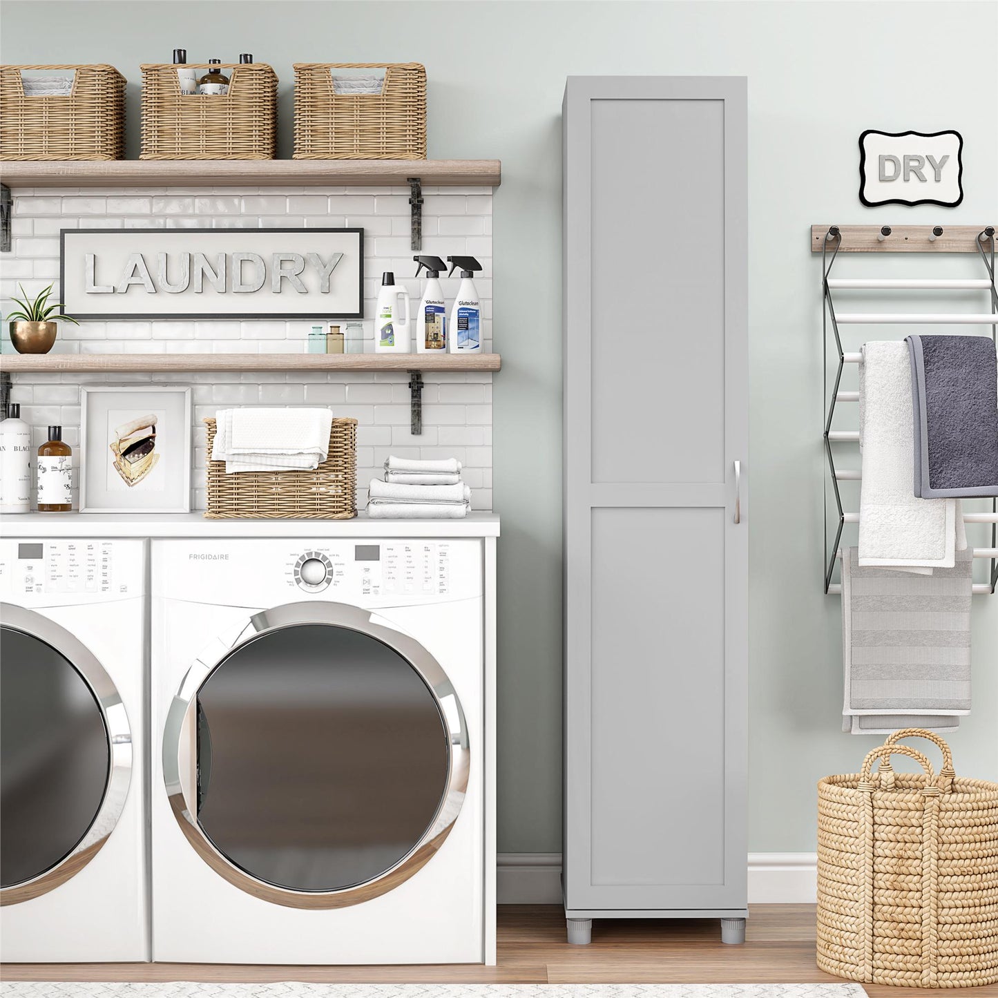 Basin Framed 16" Utility Cabinet - Dove Gray