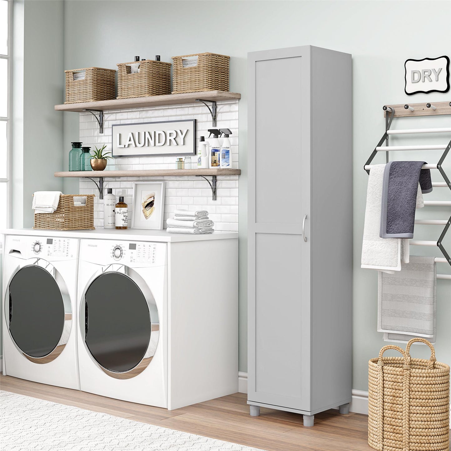 Basin Framed 16" Utility Cabinet - Dove Gray