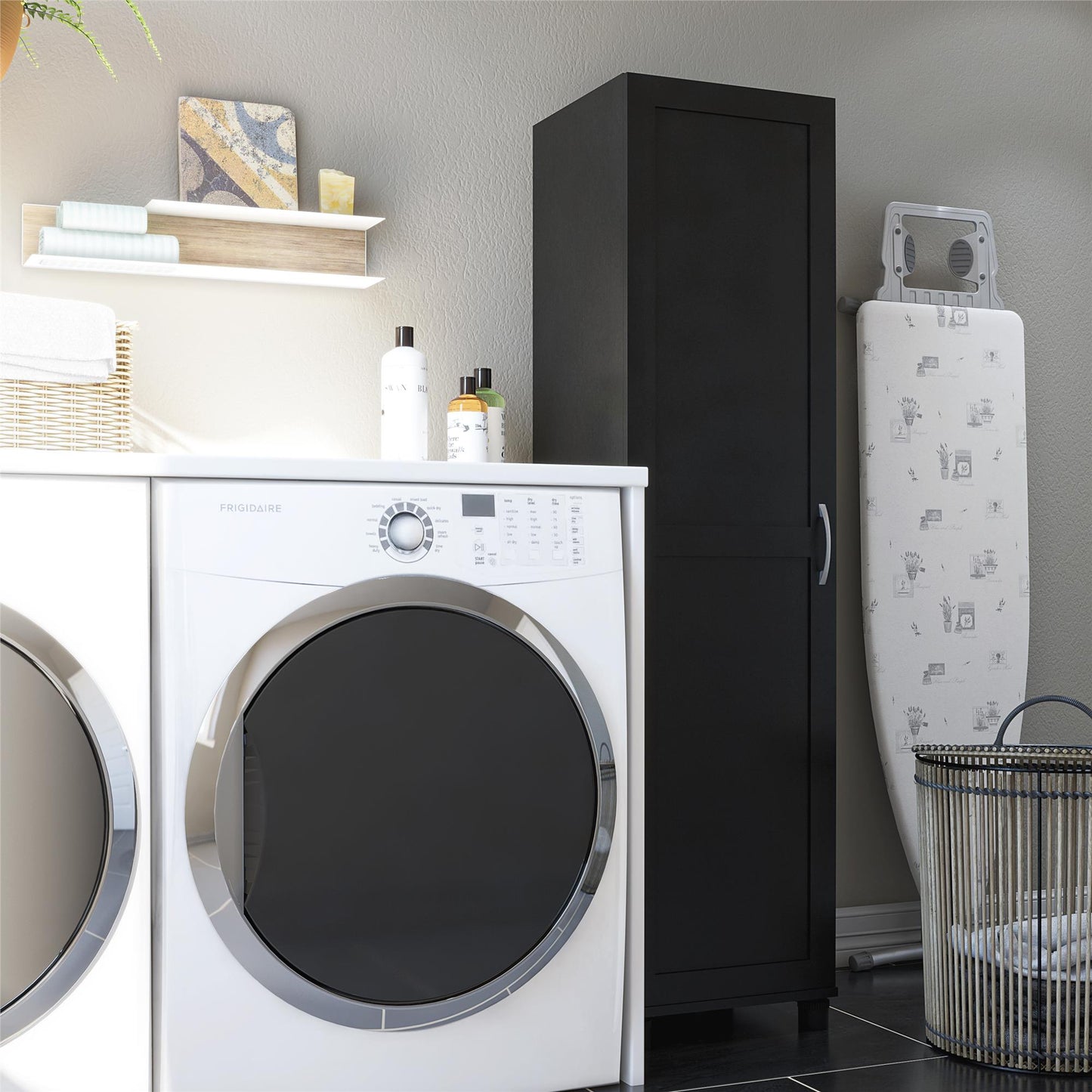 Basin Framed 60" Storage Cabinet - Black