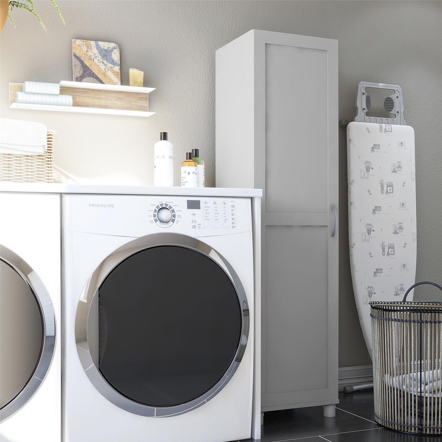 Basin Framed 60" Storage Cabinet - Dove Gray