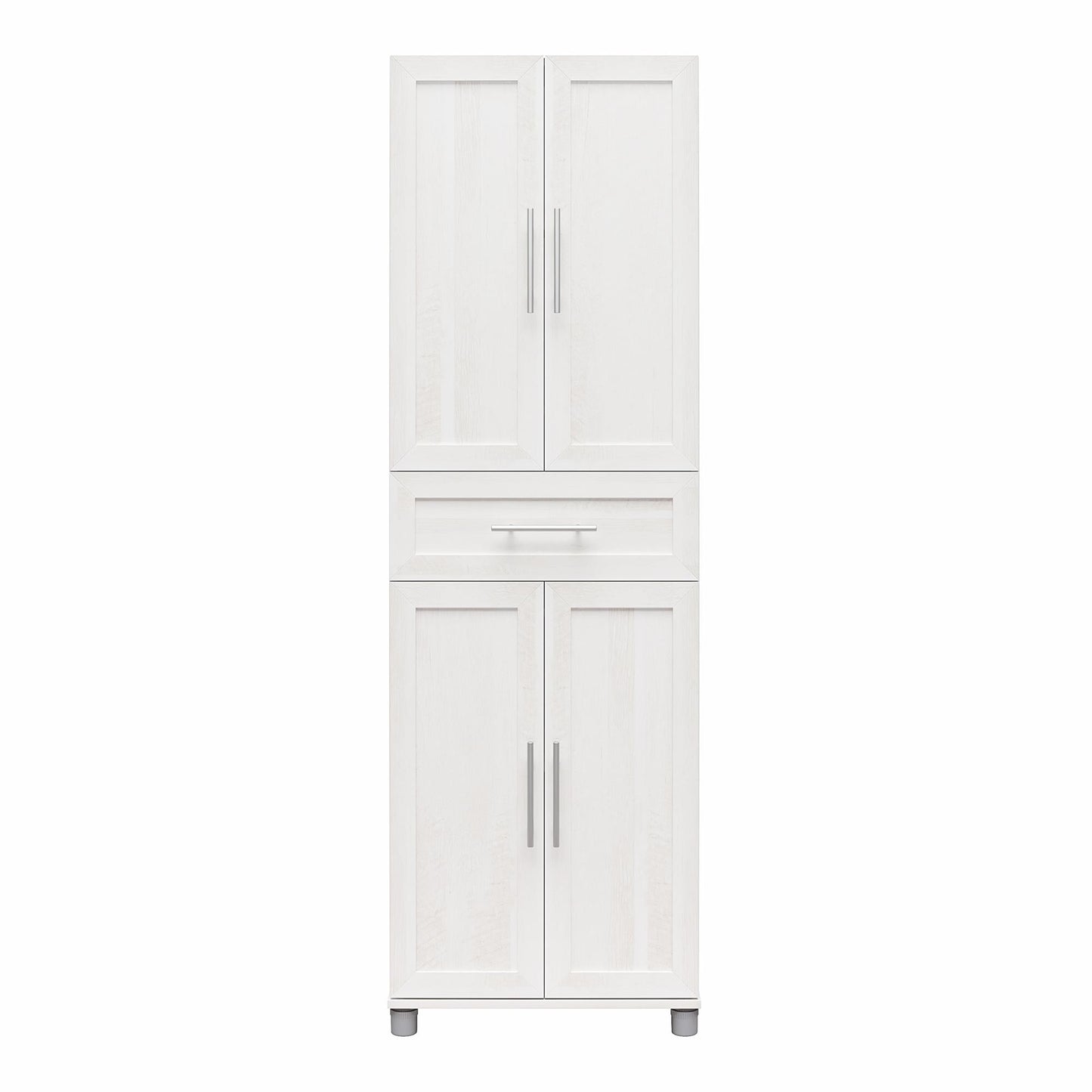 Camberly Framed 4 Door/1 Drawer Storage Cabinet, Ivory Oak - Ivory Oak