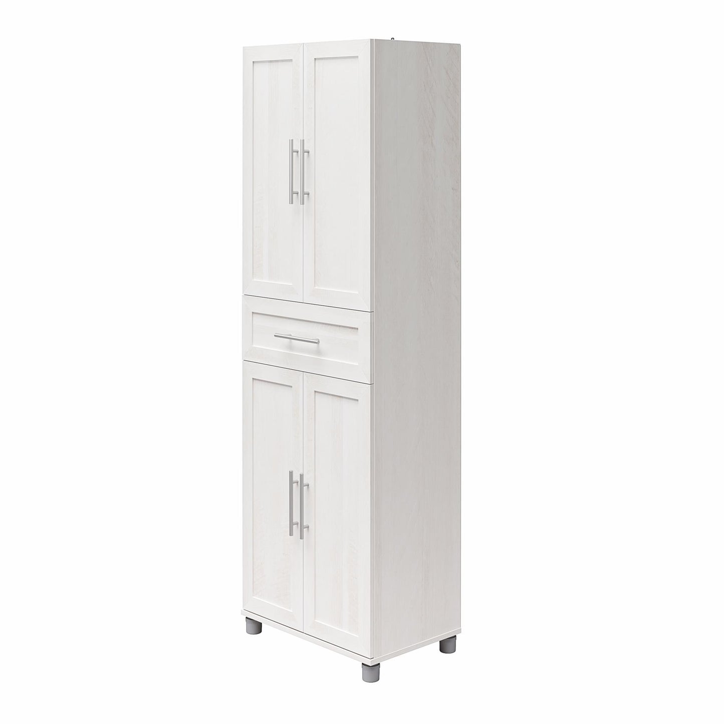Camberly Framed 4 Door/1 Drawer Storage Cabinet, Ivory Oak - Ivory Oak