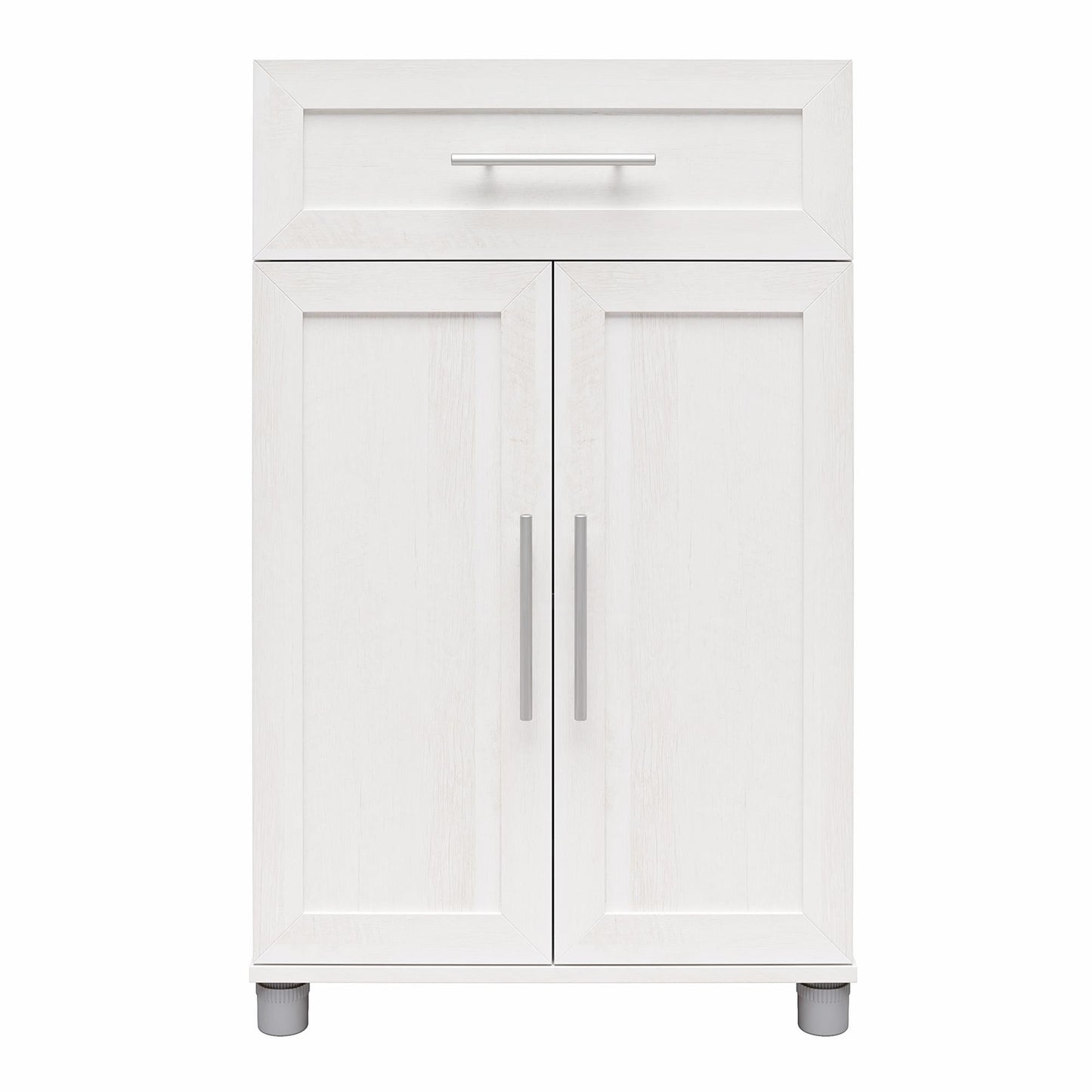 Camberly Framed 2 Door/1 Drawer Storage Cabinet, Ivory Oak - Ivory Oak