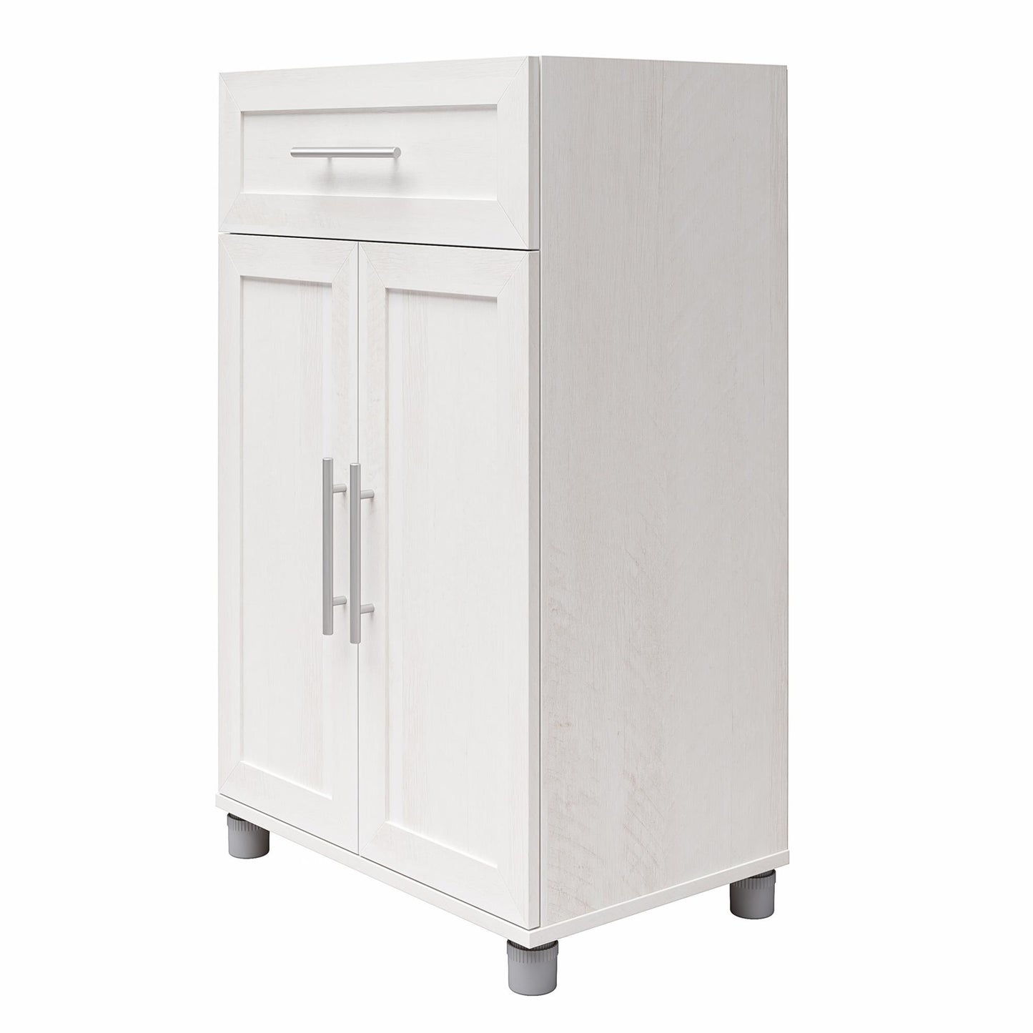Camberly Framed 2 Door/1 Drawer Storage Cabinet, Ivory Oak - Ivory Oak