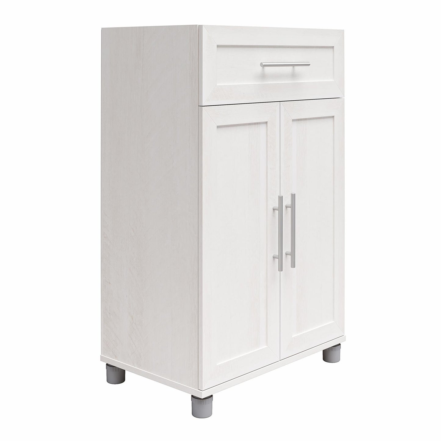 Camberly Framed 2 Door/1 Drawer Storage Cabinet, Ivory Oak - Ivory Oak