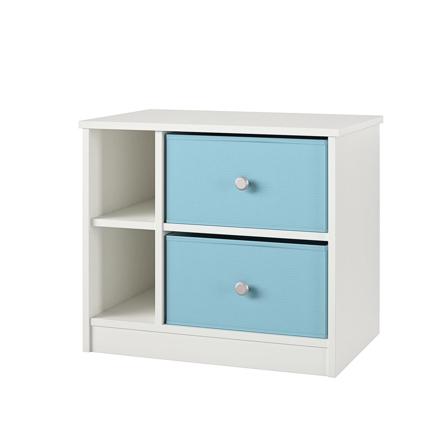 Mya Park Nightstand with Fabric Bins - Light Blue