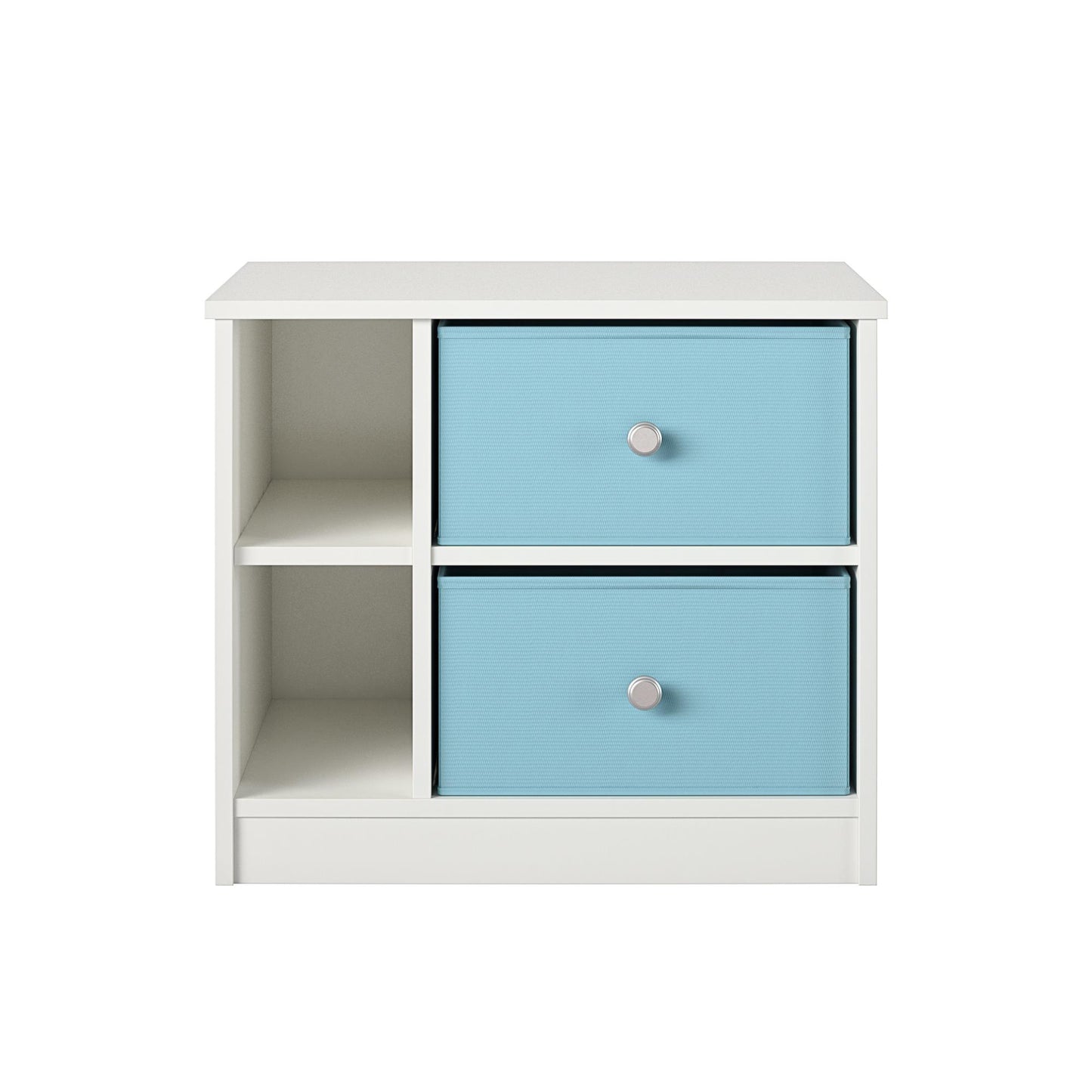 Mya Park Nightstand with Fabric Bins - Light Blue