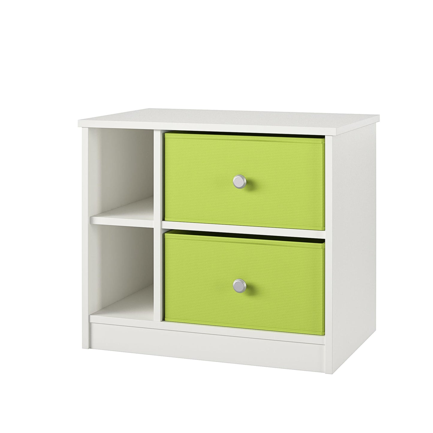 Mya Park Nightstand with Fabric Bins - Apple Green
