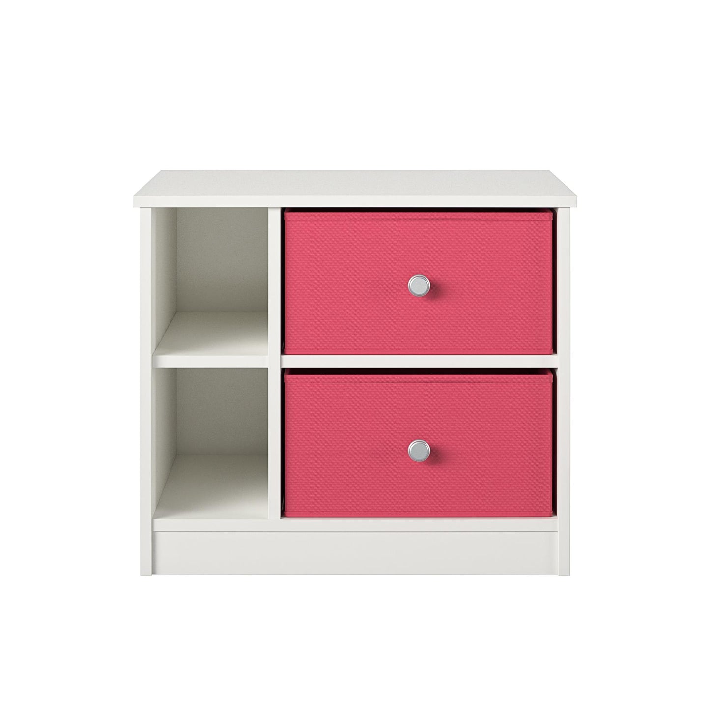 Mya Park Nightstand with Fabric Bins - Pink