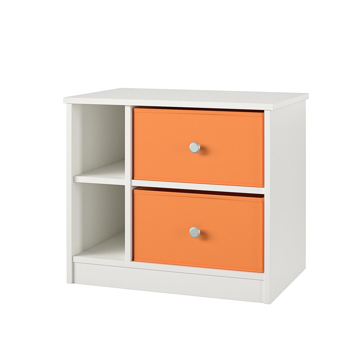 Mya Park Nightstand with Fabric Bins - Sunbaked Orange