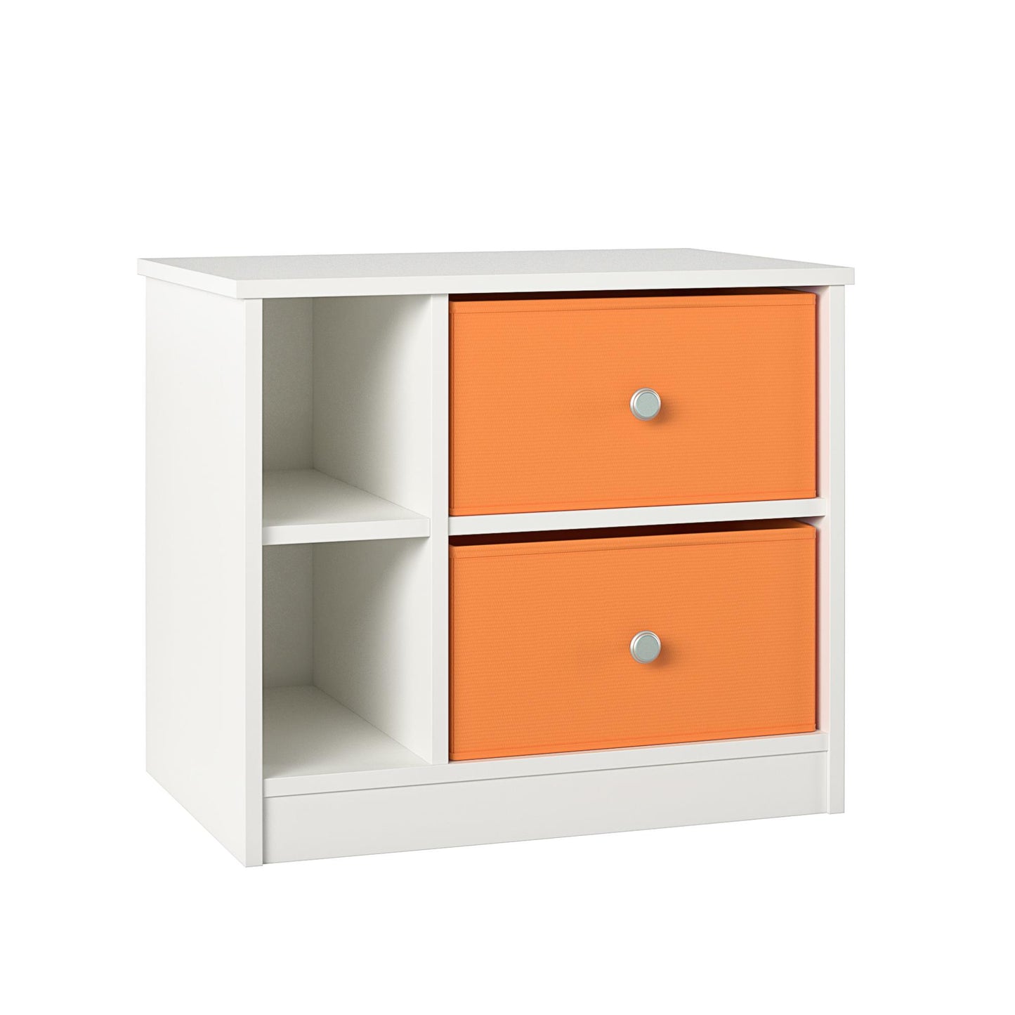 Mya Park Nightstand with Fabric Bins - Sunbaked Orange