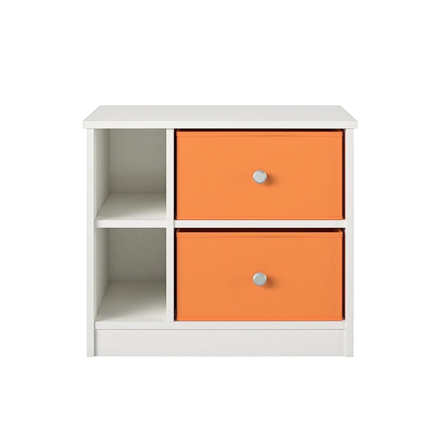Mya Park Nightstand with Fabric Bins - Sunbaked Orange