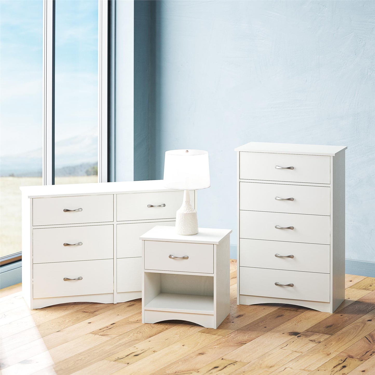 Jerry Hill 5 Drawer Dresser - Ivory Oak
