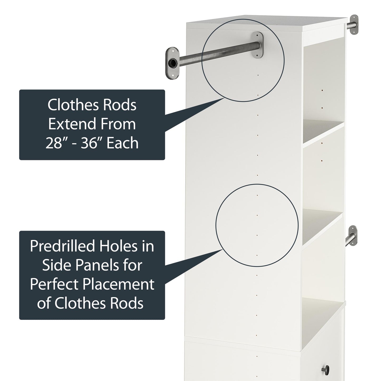 Beckett Closet Storage Organizer - Dove Gray