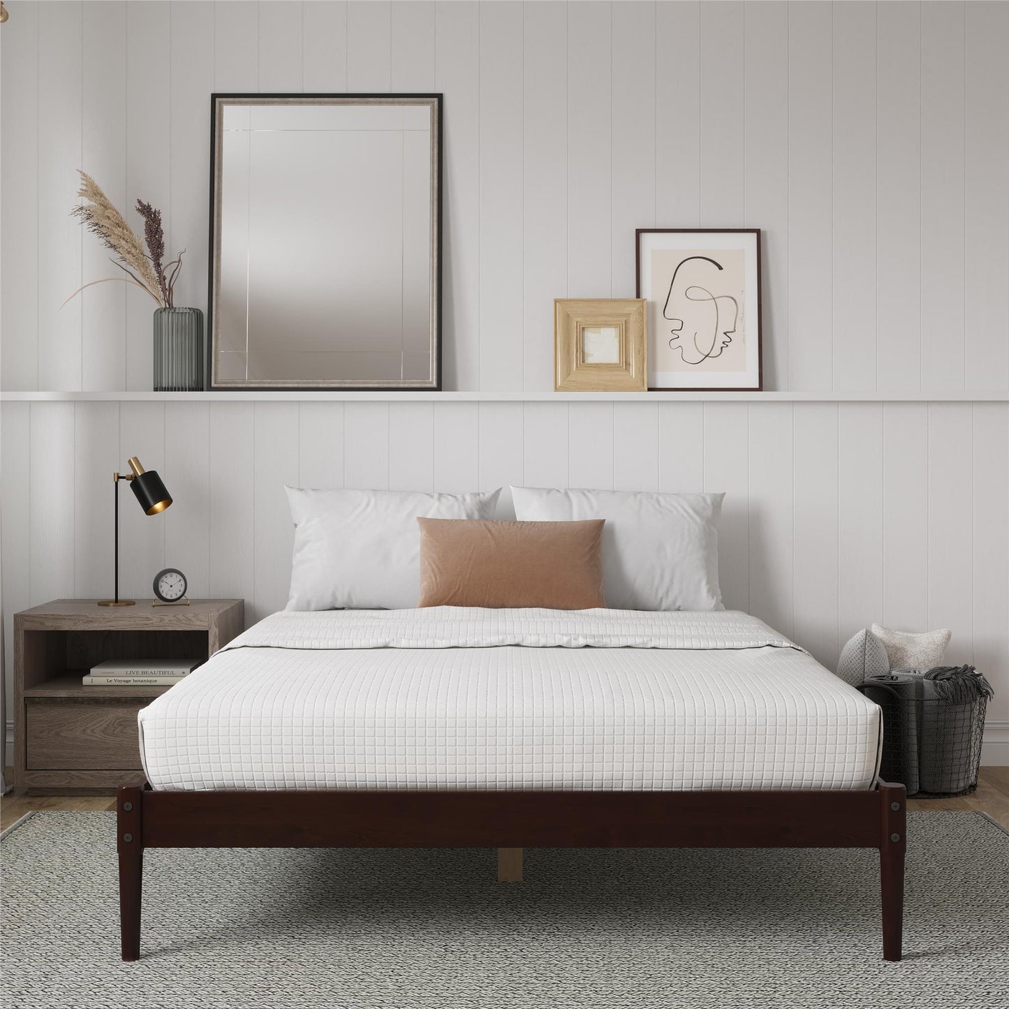 DHP Lorriana Wood Platform Bed, Queen Size, Espresso - Espresso - Queen