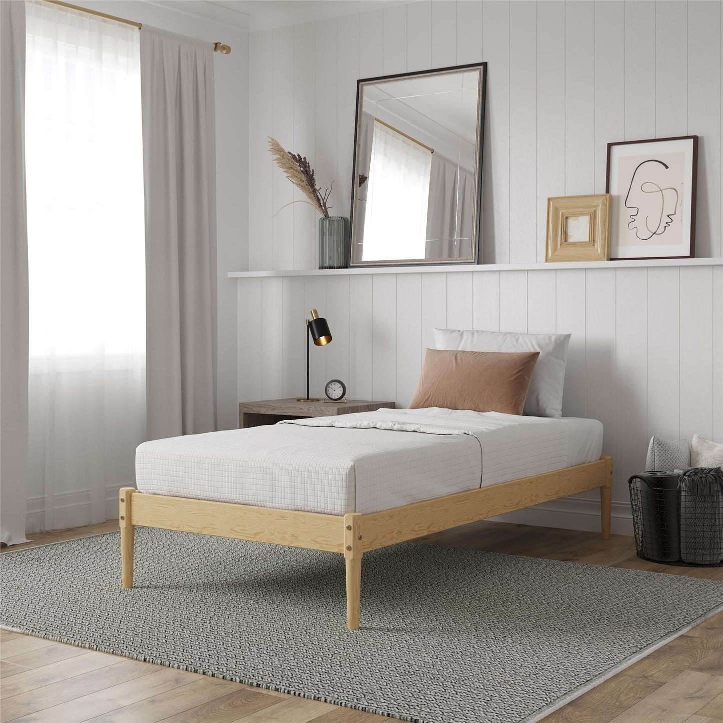DHP Lorriana Wood Platform Bed, Twin Size, Espresso - Espresso - Twin