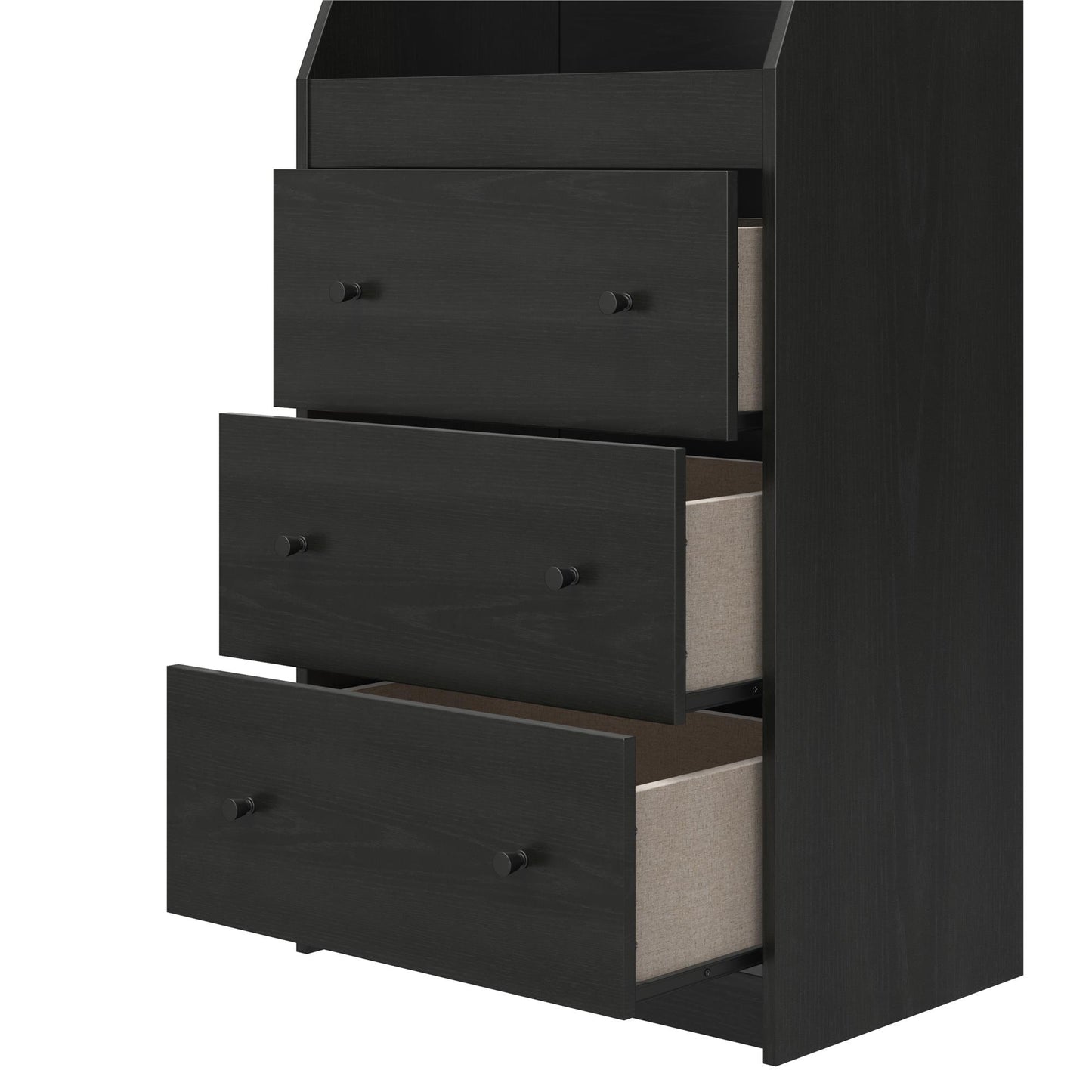 The Loft 3 Drawer Dresser - Black Oak