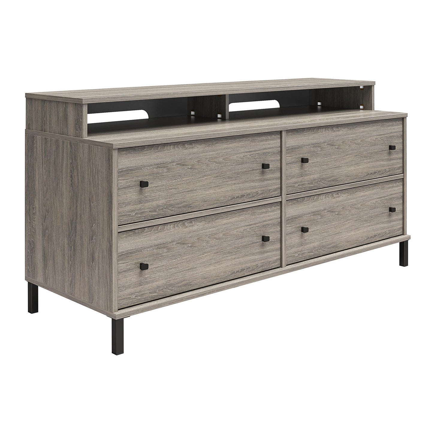 Kalissa Media Dresser for TVs up to 50", Gray Oak with Black - Gray Oak