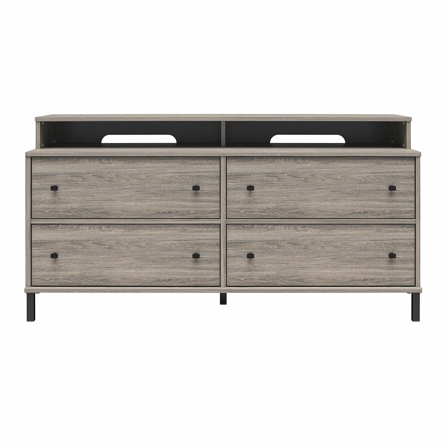 Kalissa Media Dresser for TVs up to 50", Gray Oak with Black - Gray Oak