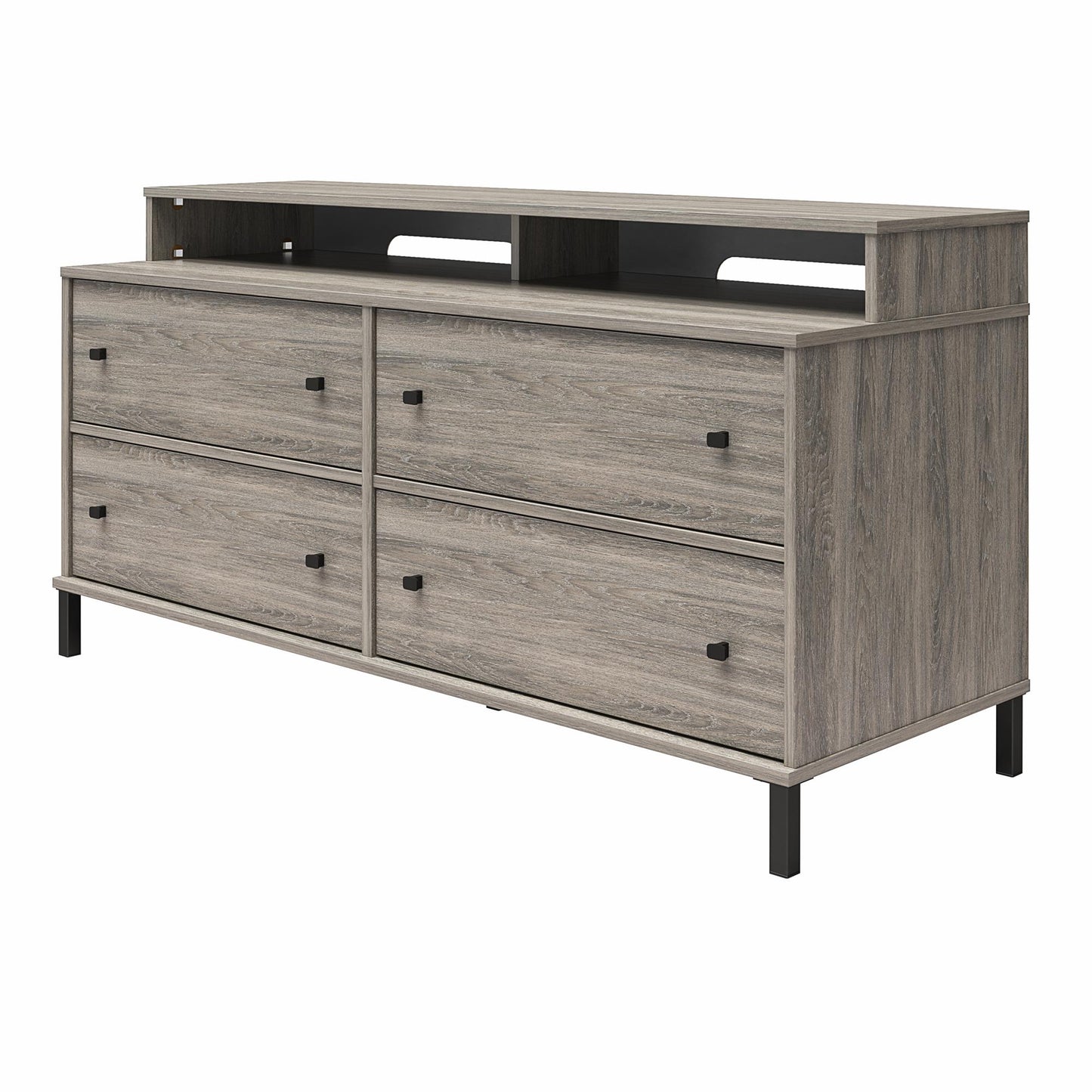 Kalissa Media Dresser for TVs up to 50", Gray Oak with Black - Gray Oak