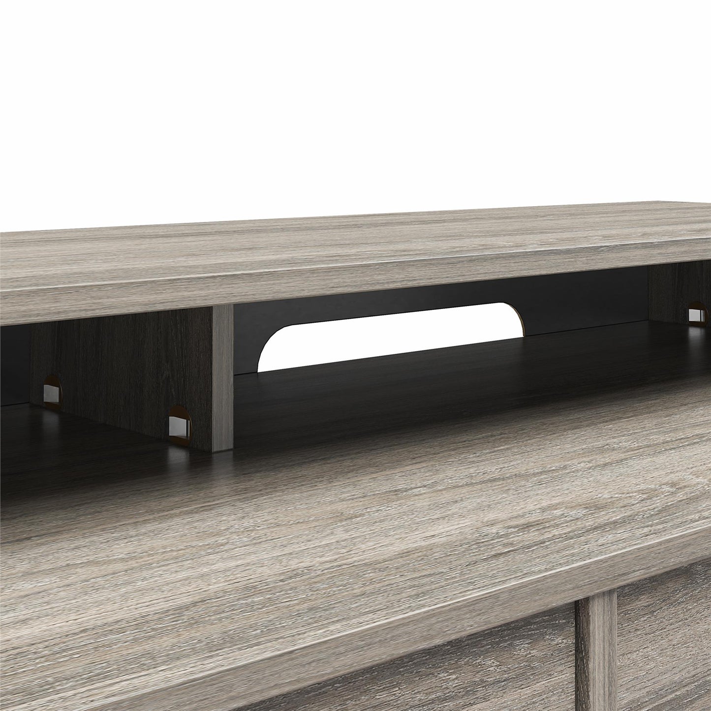 Kalissa Media Dresser for TVs up to 50", Gray Oak with Black - Gray Oak