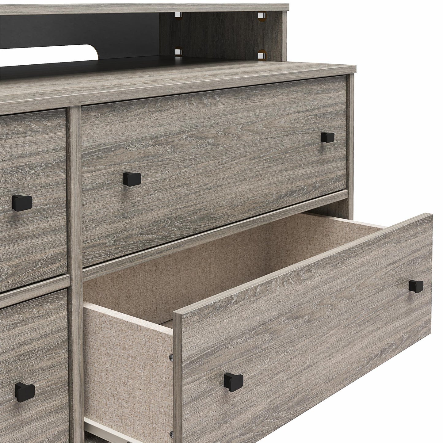Kalissa Media Dresser for TVs up to 50", Gray Oak with Black - Gray Oak