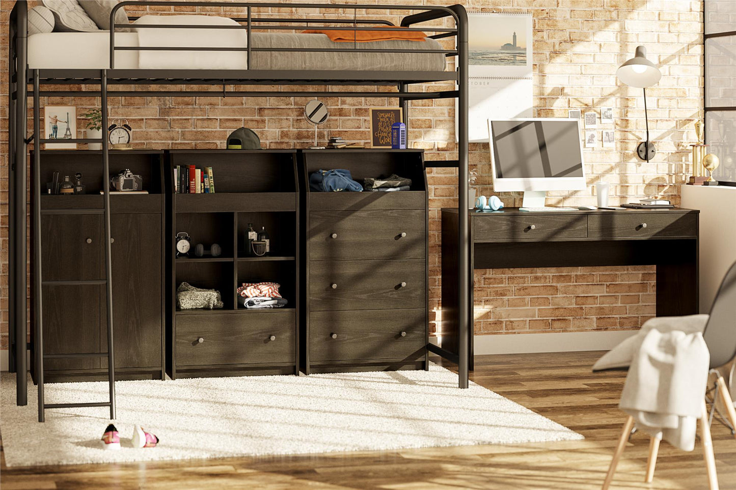 The Loft 3 Drawer Dresser - Black Oak