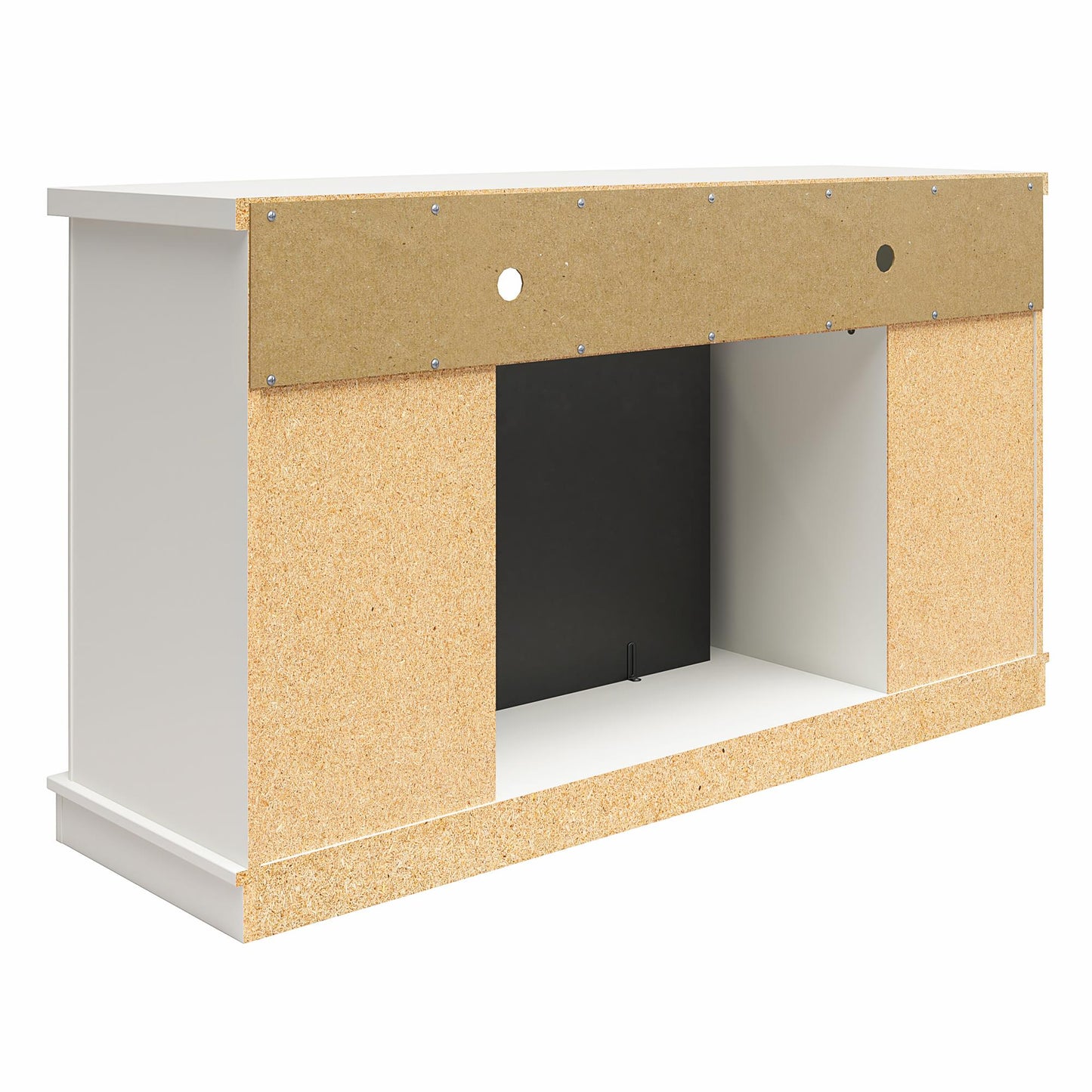 Barrow Creek Fireplace Console with Glass Doors for TVs up to 60", White - White