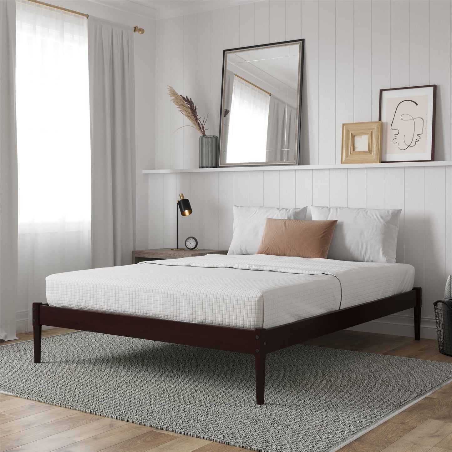 DHP Lorriana Wood Platform Bed, Twin Size, Espresso - Espresso - Twin