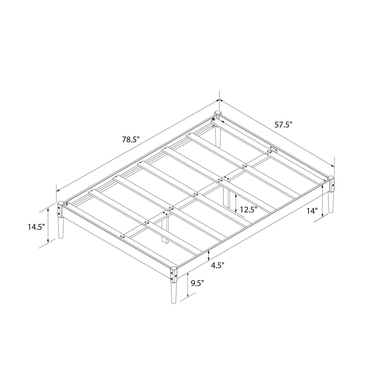 DHP Lorriana Wood Platform Bed, Full Size, Espresso - Espresso - Full