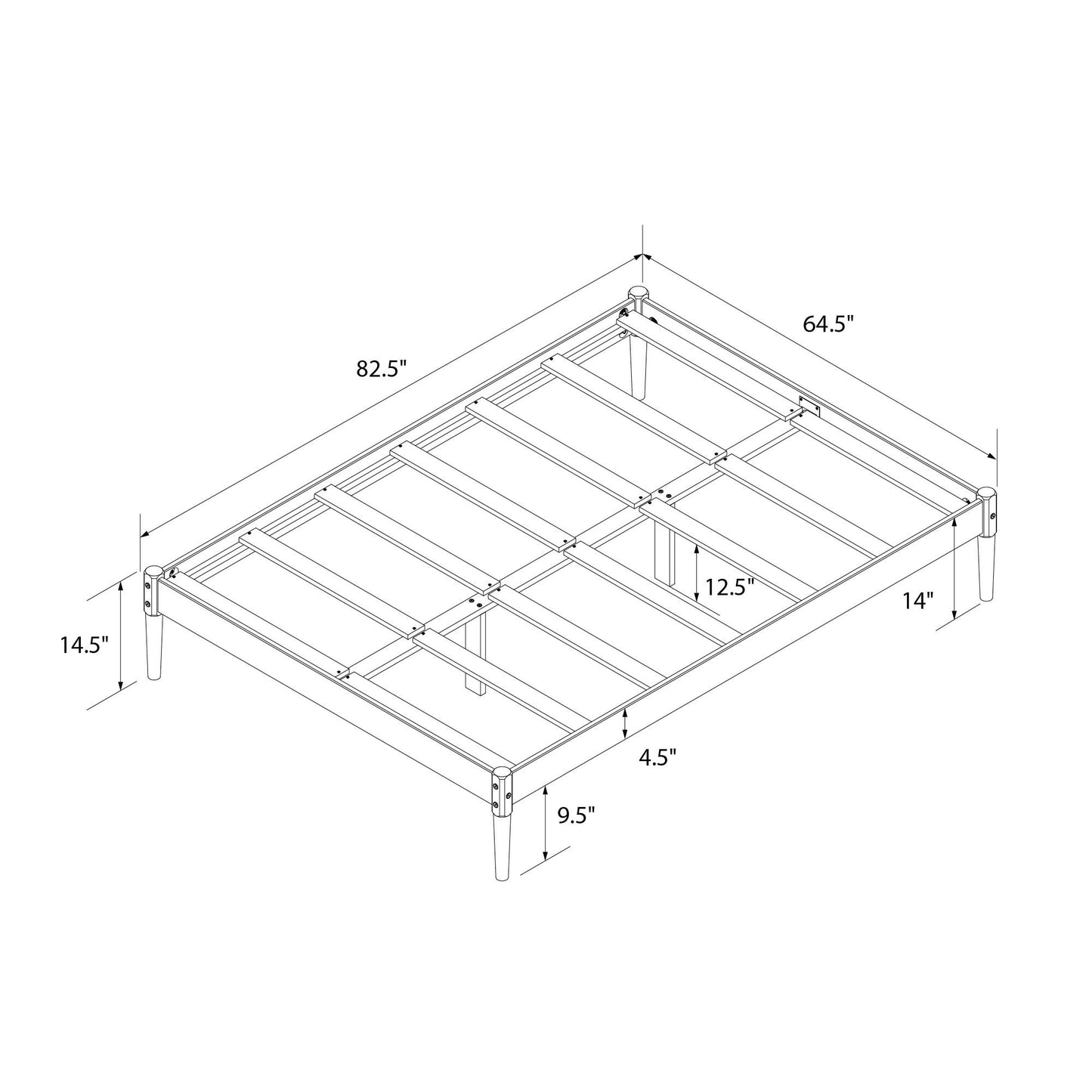 DHP Lorriana Wood Platform Bed, Queen Size, Espresso - Espresso - Queen