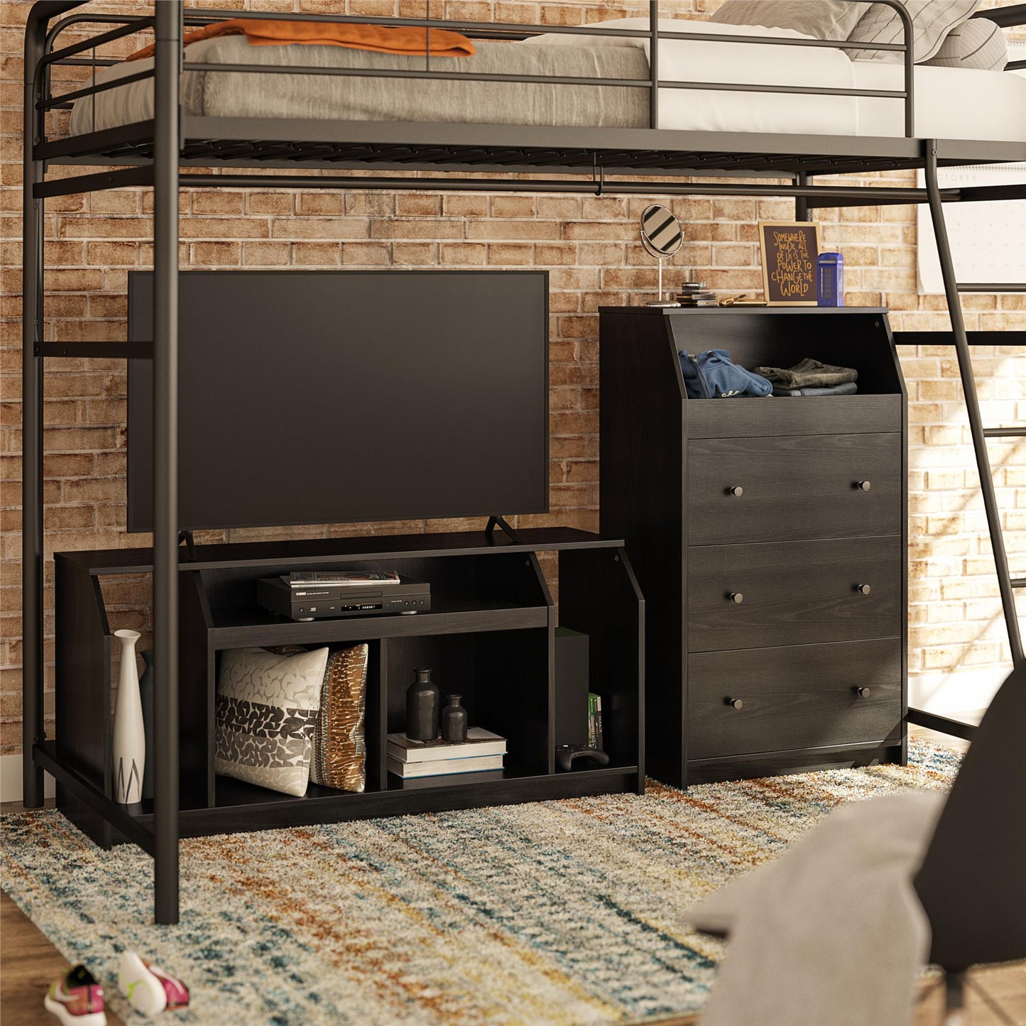 The Loft 3 Drawer Dresser - Black Oak
