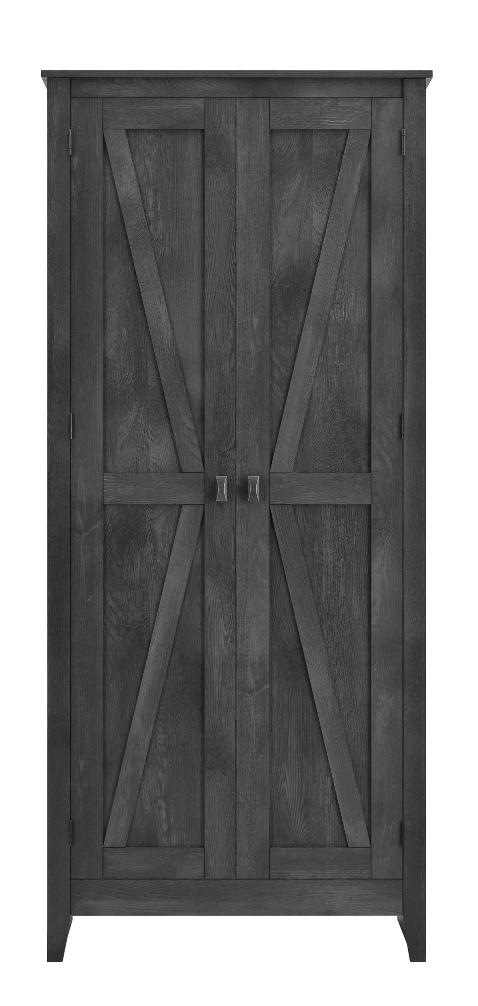 Farmington Rustic Farmhouse 31.5 Inch Wide Storage Cabinet - Rustic Gray