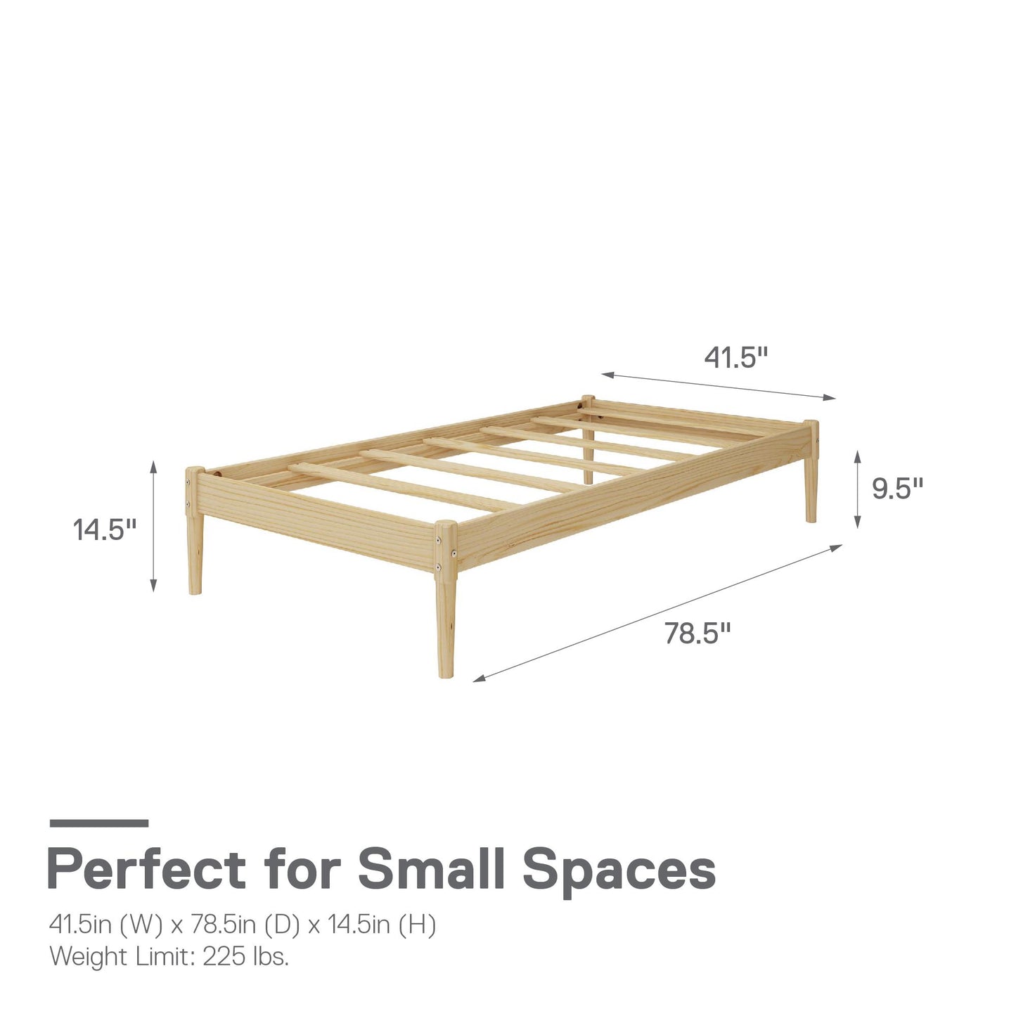 DHP Lorriana Wood Platform Bed, Twin Size, Natural - Natural - Twin