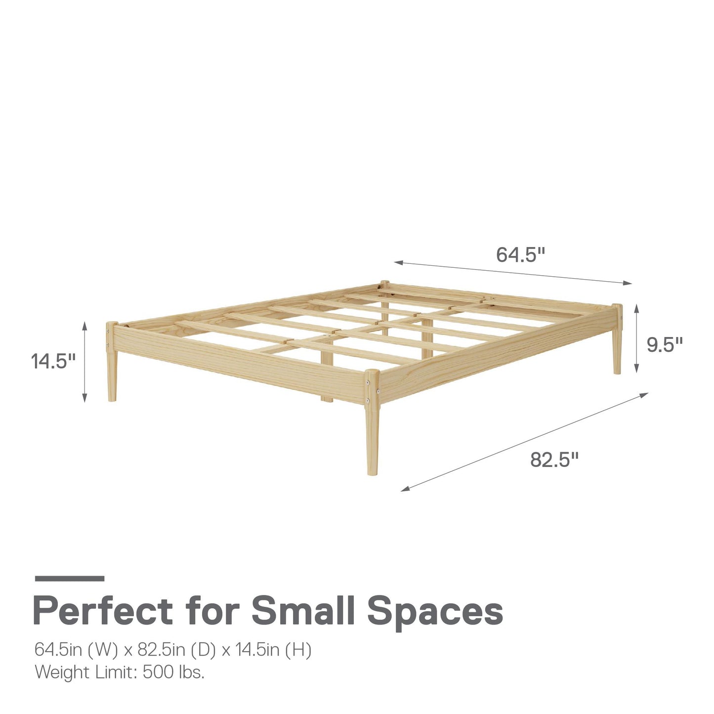 DHP Lorriana Wood Platform Bed, Queen Size, Natural - Natural - Queen