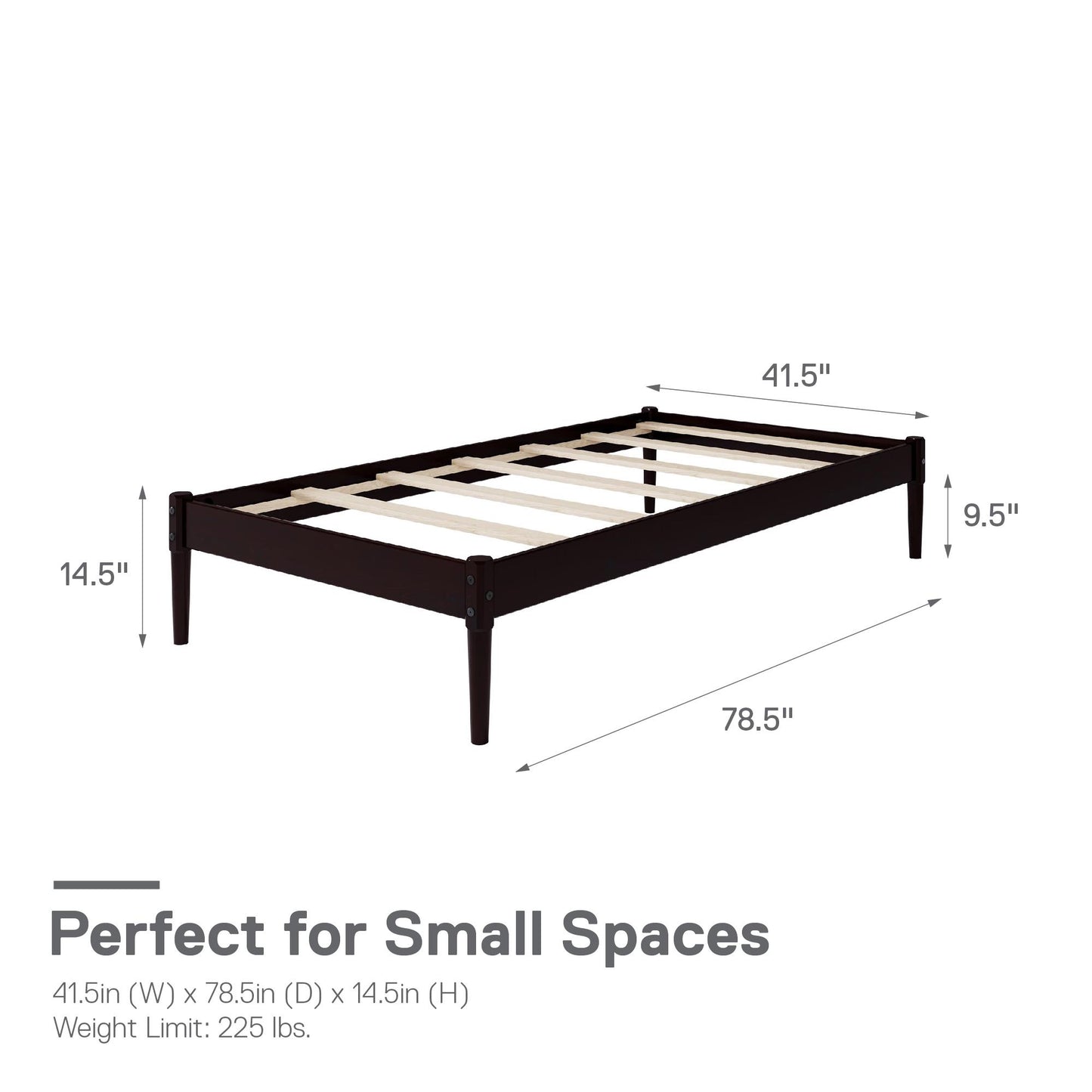 DHP Lorriana Wood Platform Bed, Twin Size, Espresso - Espresso - Twin